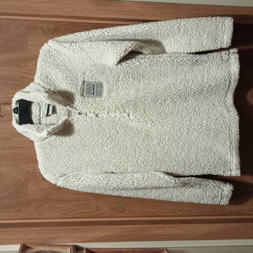 Sherpa Artisans Cream Tan Pull over Casual Sweater Shirt Shacket Mens Small